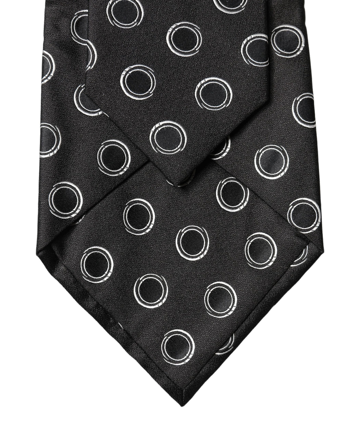 Dolce & Gabbana Black White Polka Dot Silk Adjustable Women Necktie Tie
