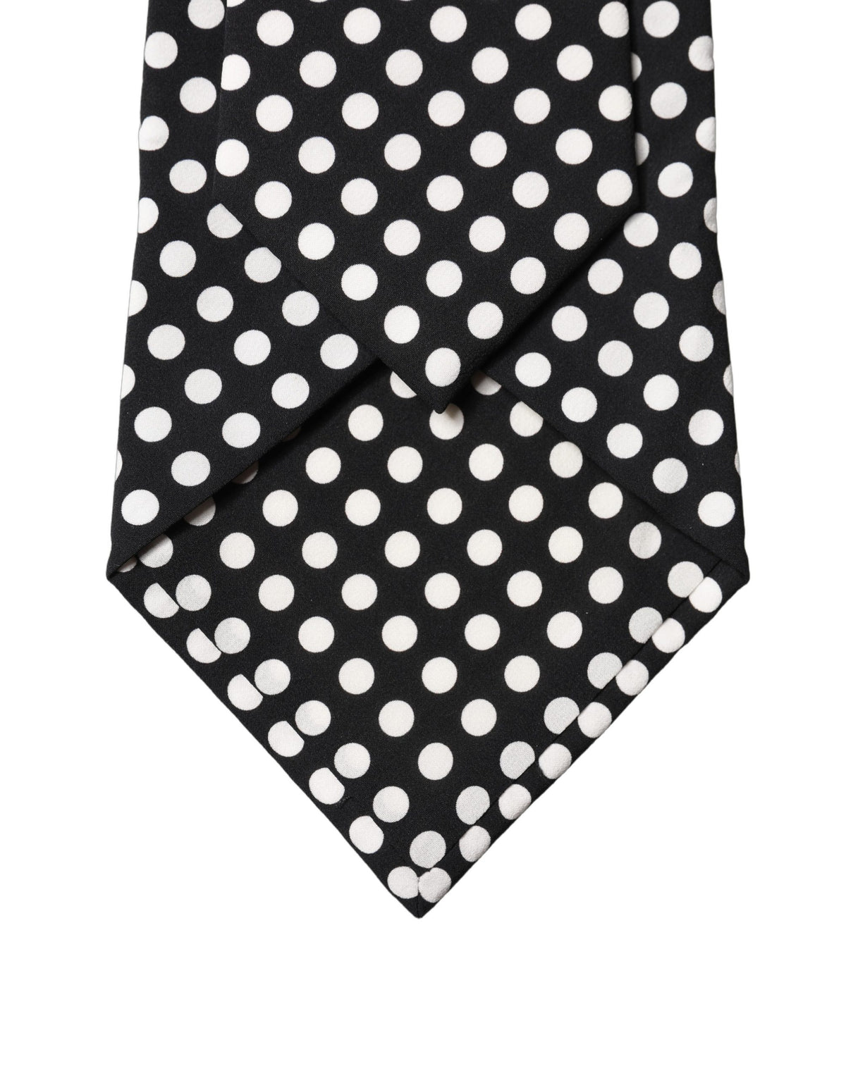 Dolce & Gabbana Black White Polka Dot Silk Adjustable Women Necktie Tie