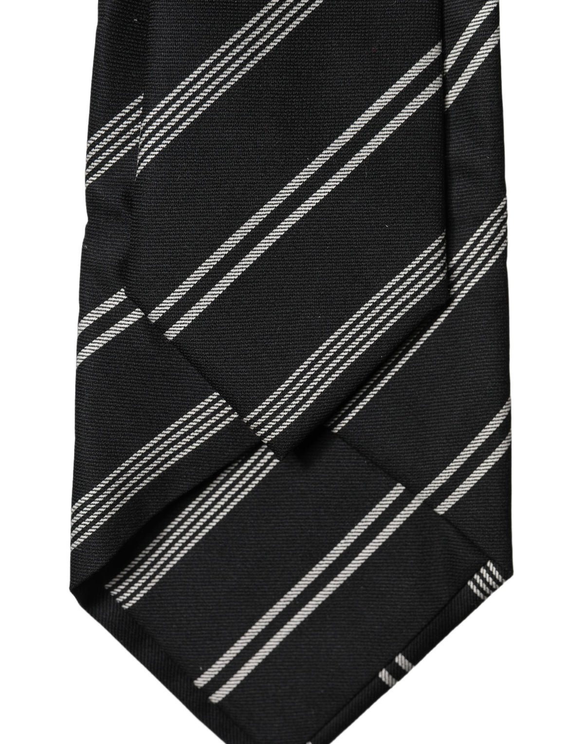 Dolce & Gabbana Black White Stripes Silk Adjustable Women Necktie Tie