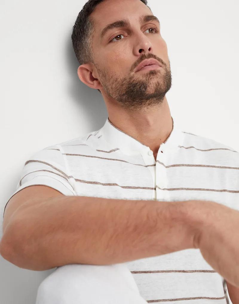 Brunello Cucinelli Brown Linen T-Shirt