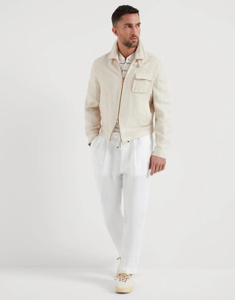 Brunello Cucinelli Brown Linen T-Shirt