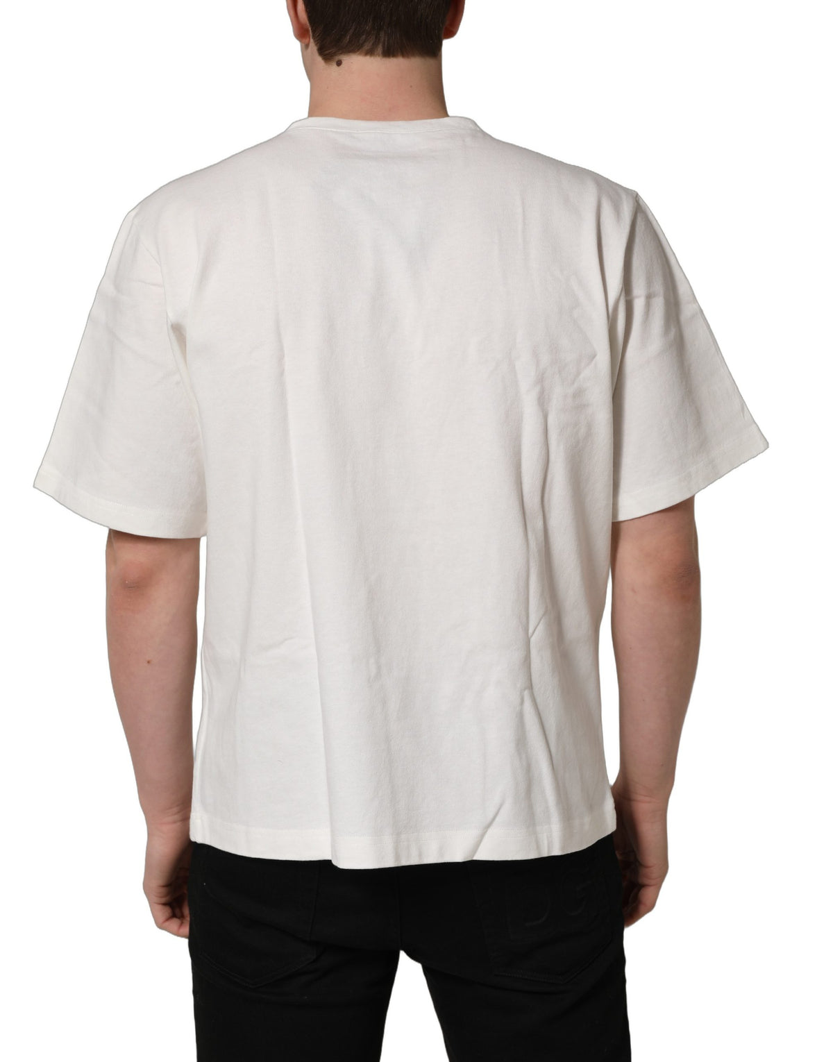 Dolce & Gabbana White DG Logo Crew Neck Short Sleeves T-shirt