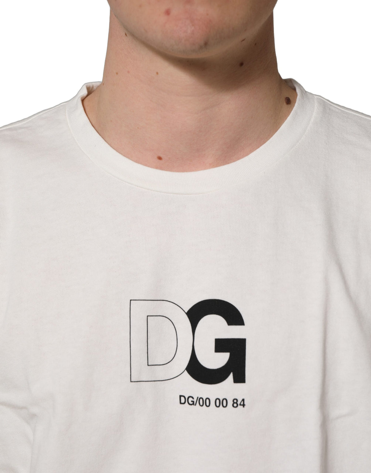 Dolce & Gabbana White DG Logo Crew Neck Short Sleeves T-shirt
