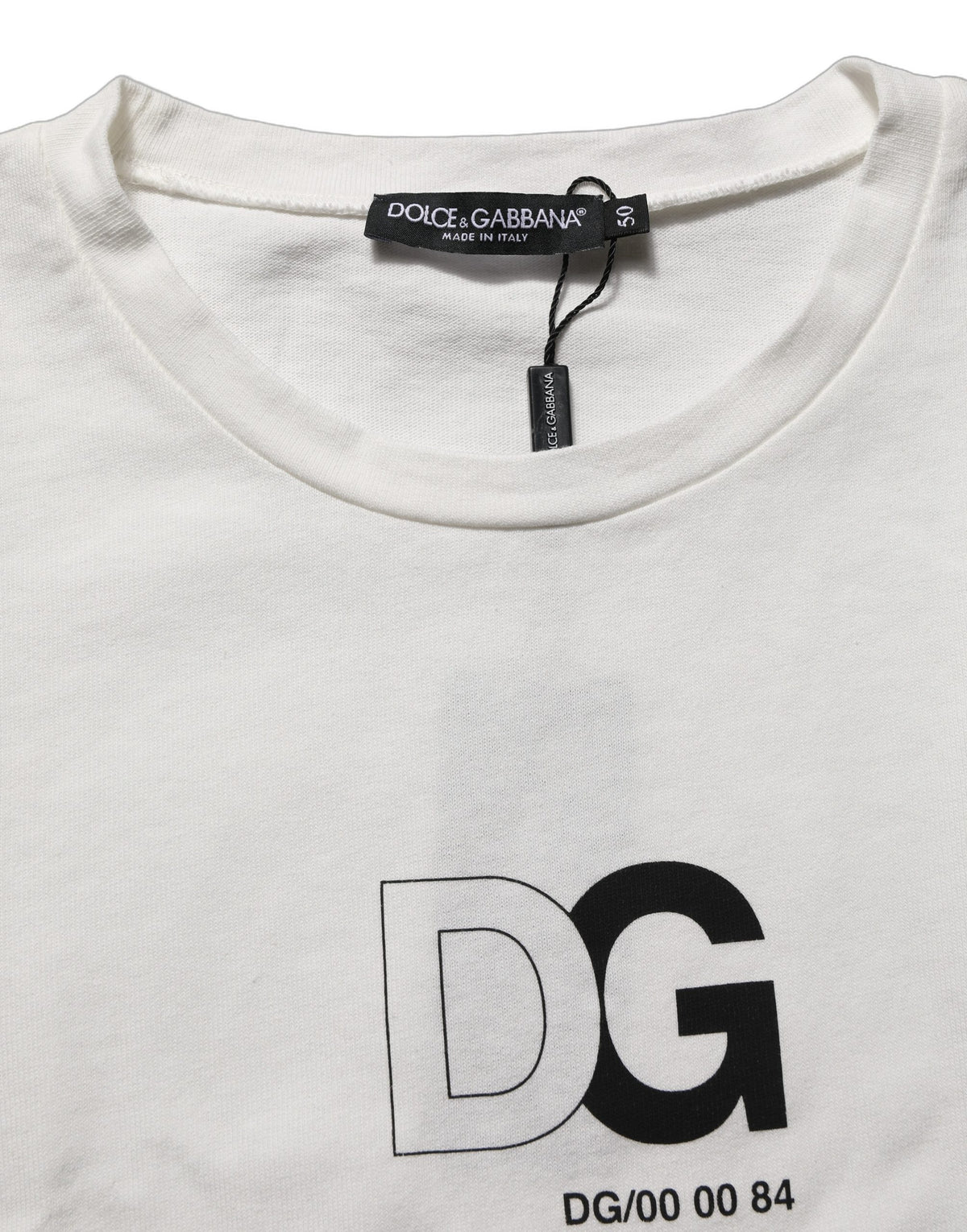 Dolce & Gabbana White DG Logo Crew Neck Short Sleeves T-shirt