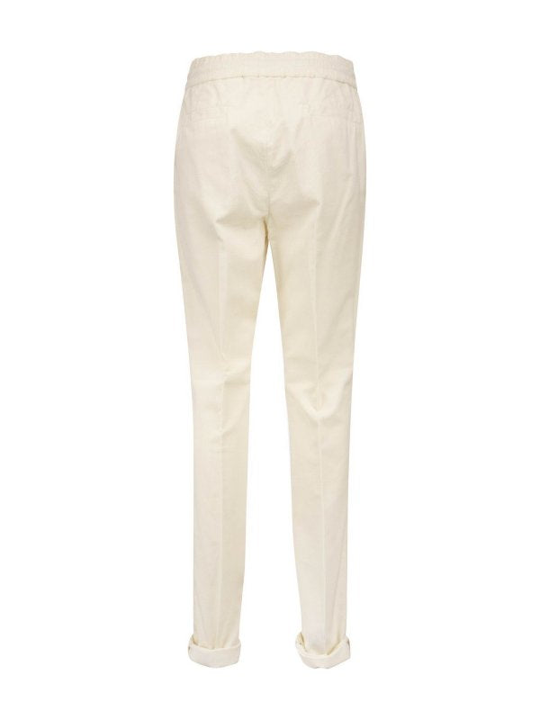 Brunello Cucinelli White Cotton Casual Pants