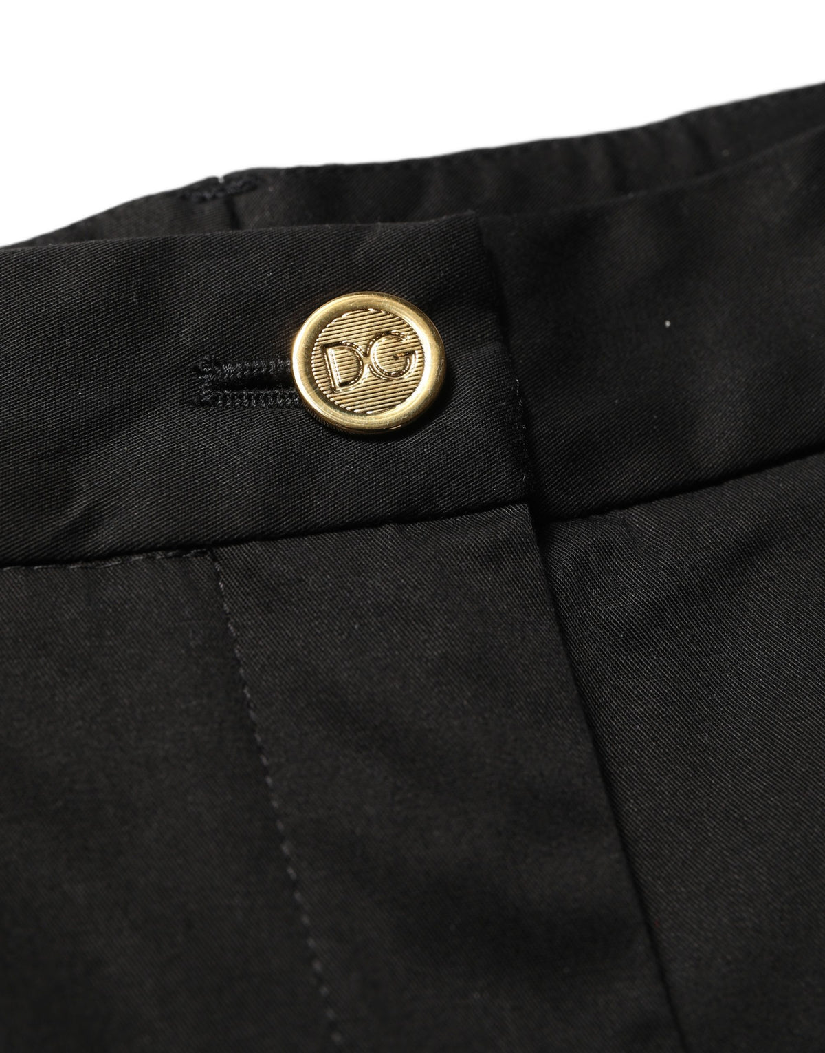Dolce & Gabbana Black Tapered Leg Dress Cotton Trousers Pants