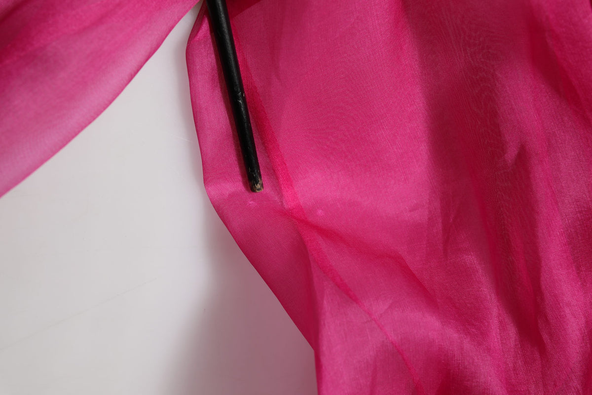 Dolce & Gabbana Fuchsia Sheer Chiffon Buttoned Blouse Top