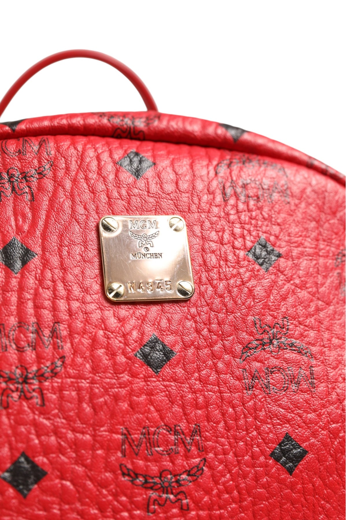MCM Medium Stark Studded Visetos Backpack - Red