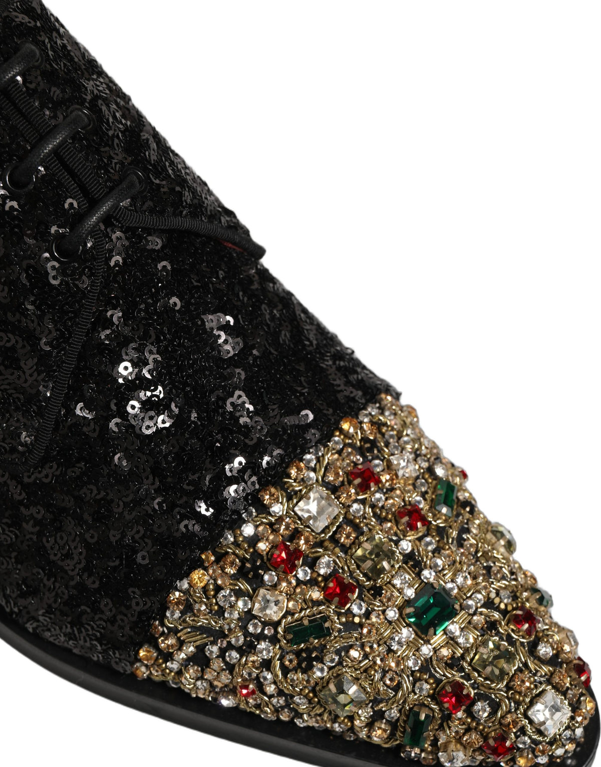 black sequin dress shoes Dolce & Gabbana Black Sequin Embellished Men Derby Dress Shoes – JOHNYCARRIBEAN