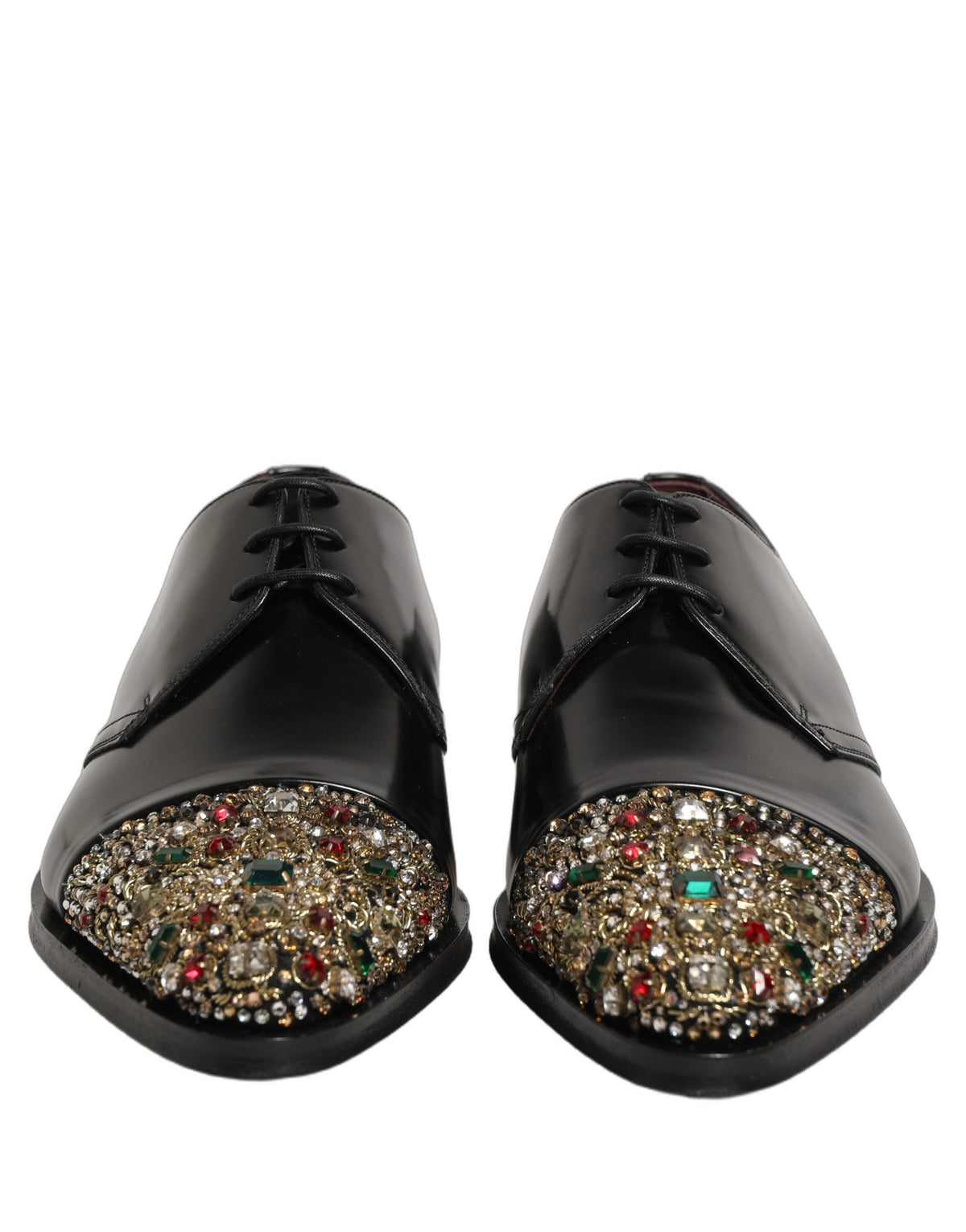 Dolce & Gabbana Black Embellished Derby Dress Formal Shoes