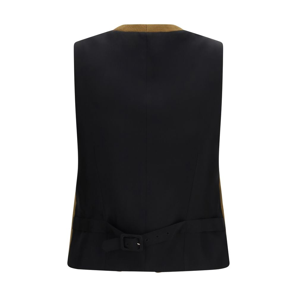 Burberry Brown Wool Oves Aries Sleveless Jacket