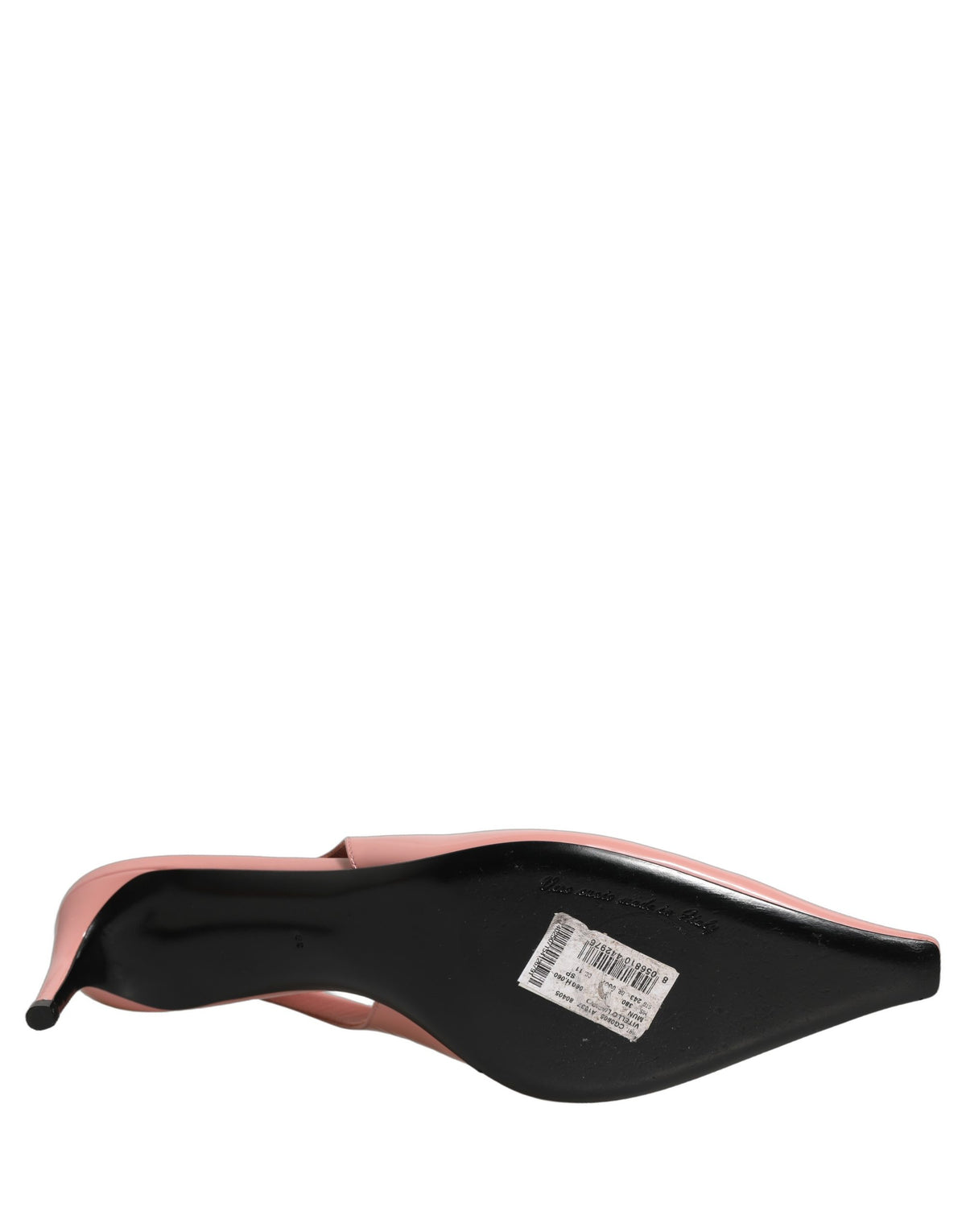 Dolce & Gabbana Pink Leather Mid Heels Slingbacks Shoes