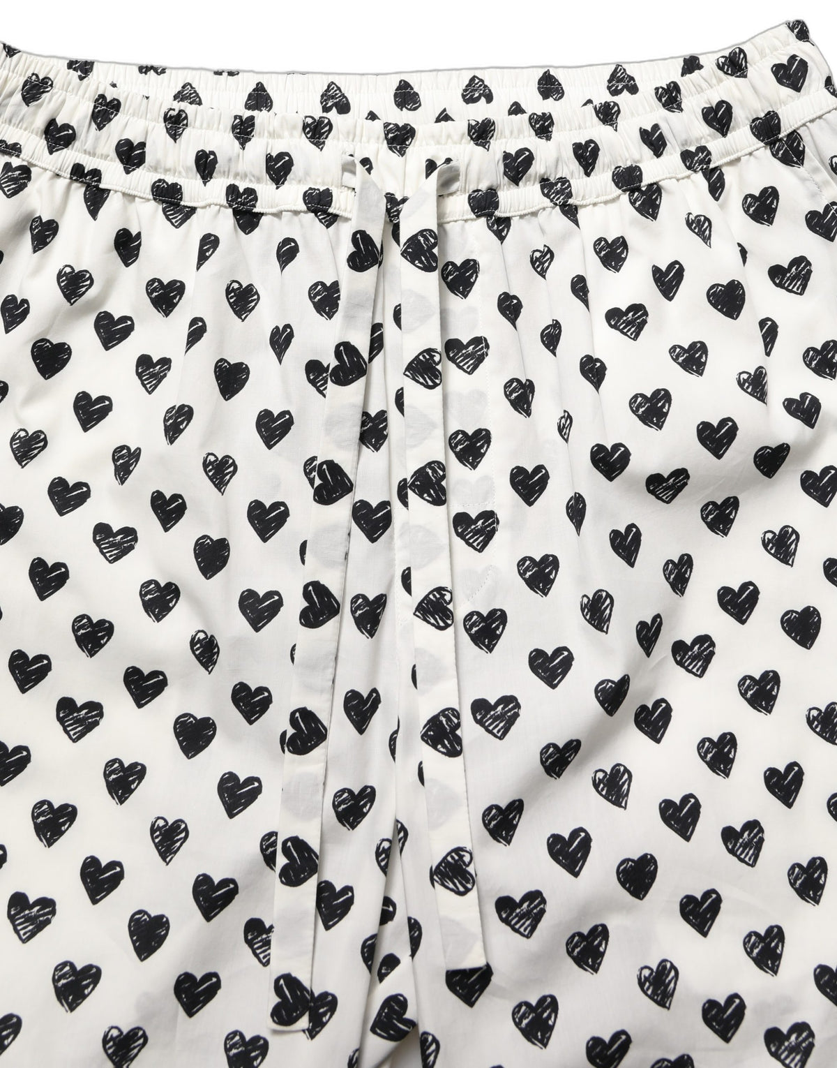 Dolce & Gabbana White Graphic Heart Print Men Trousers Pants
