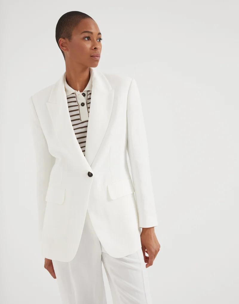 Brunello Cucinelli White Viscose Blazer