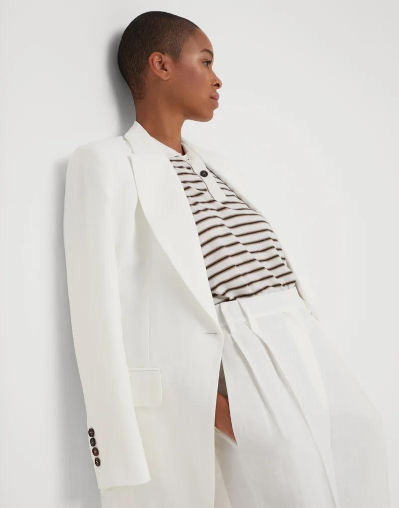 Brunello Cucinelli White Viscose Blazer