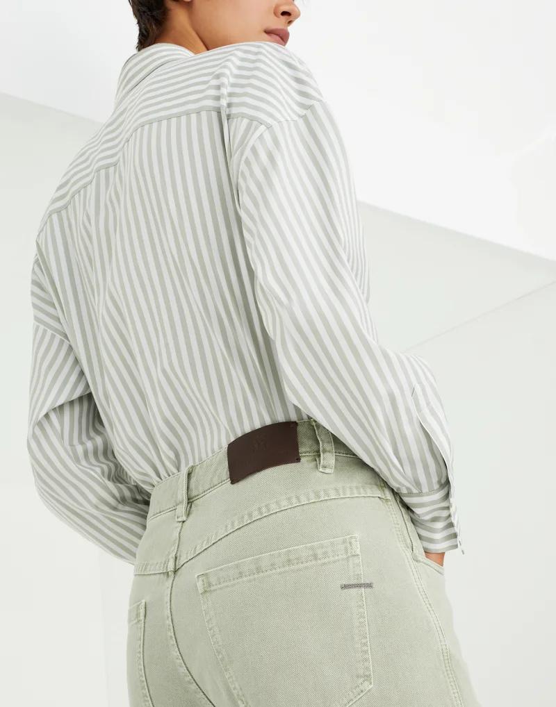 Brunello Cucinelli Green Cotton Straight-Leg Jeans