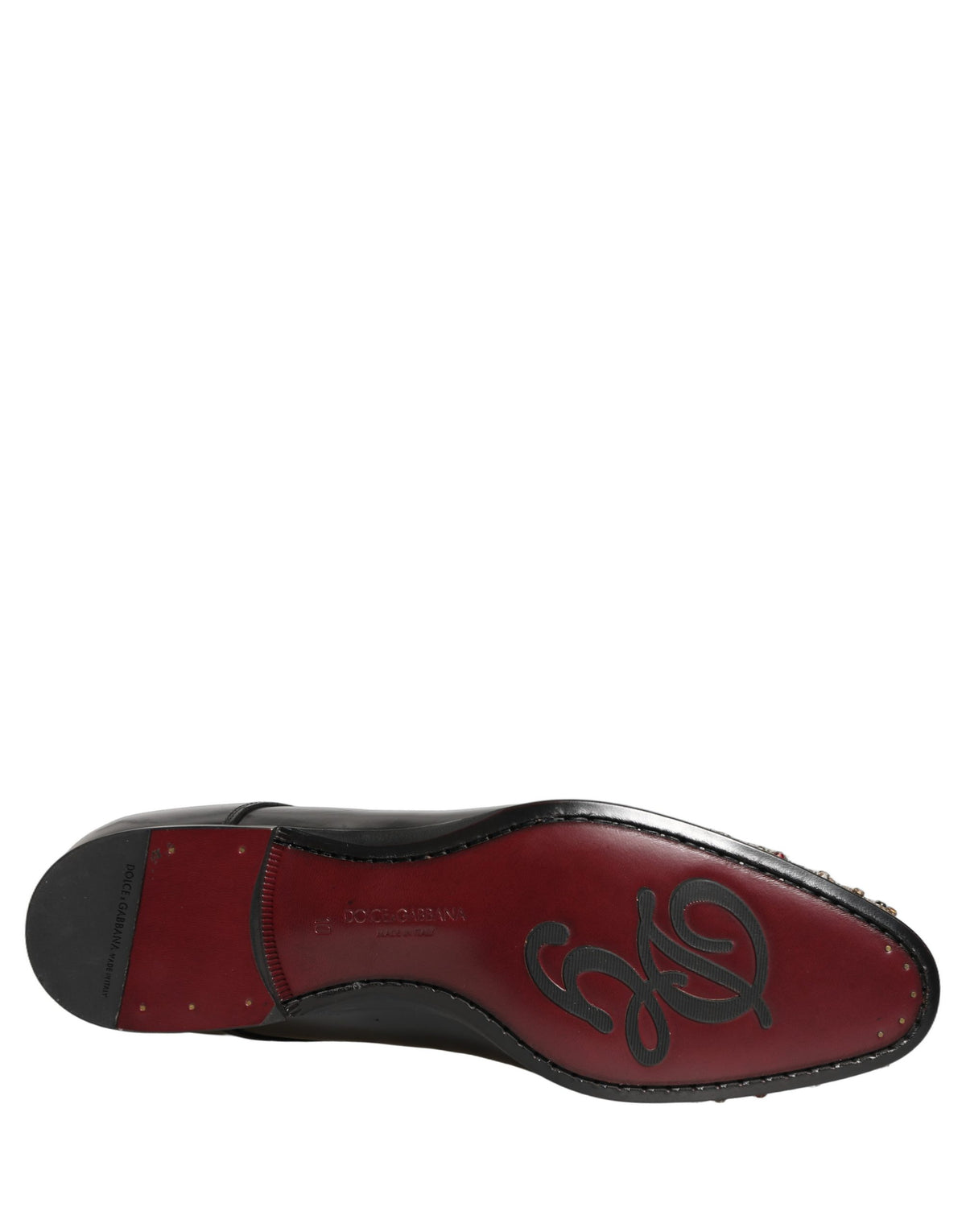 Dolce & Gabbana Black Crystals Embellished Men Derby Shoes