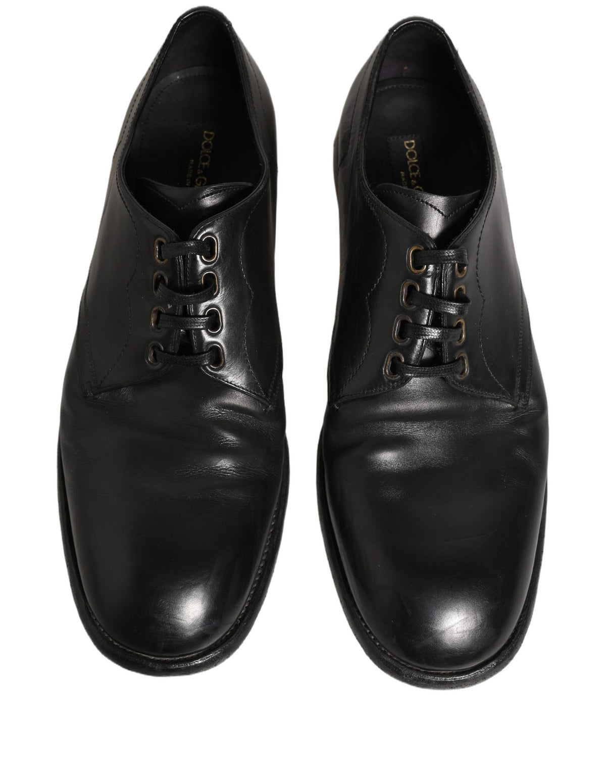 Dolce & Gabbana Black Leather Derby Dress Men Formal Shoes
