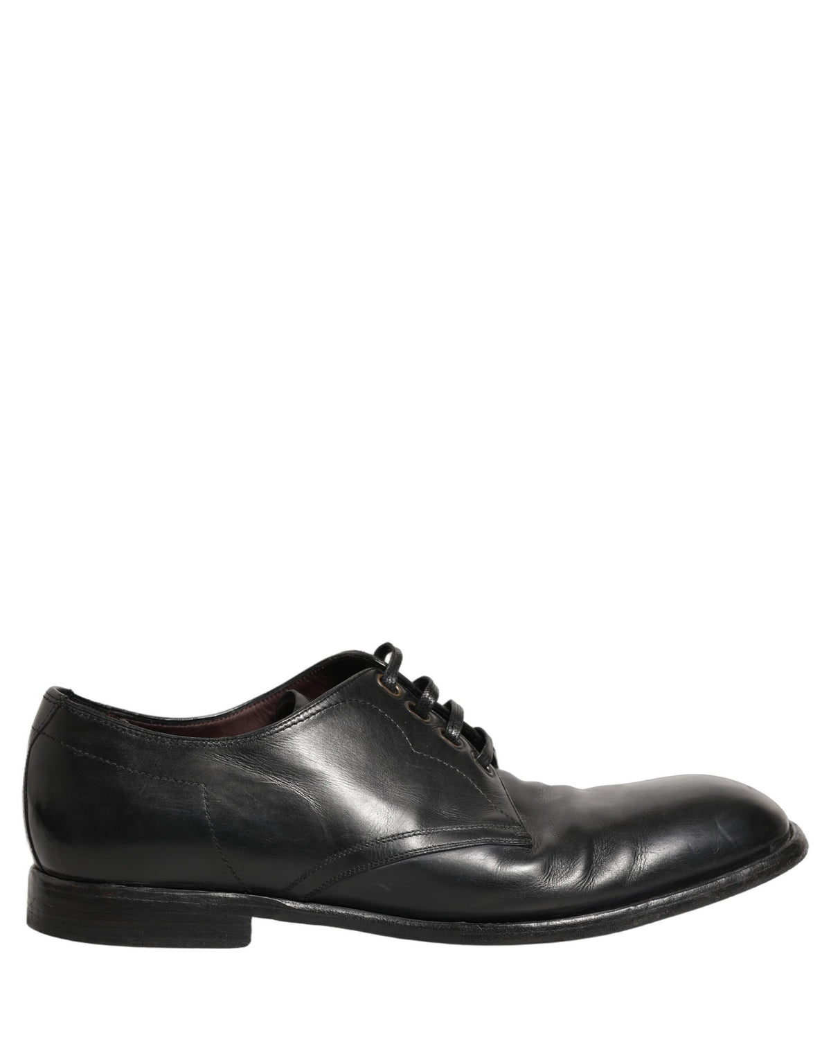 Dolce & Gabbana Black Leather Derby Dress Men Formal Shoes