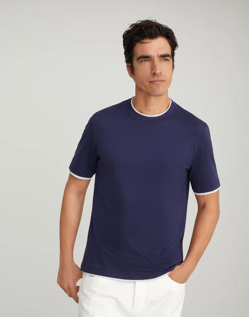 Brunello Cucinelli Bicolor Cotton T-Shirt