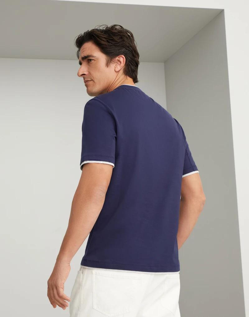 Brunello Cucinelli Bicolor Cotton T-Shirt