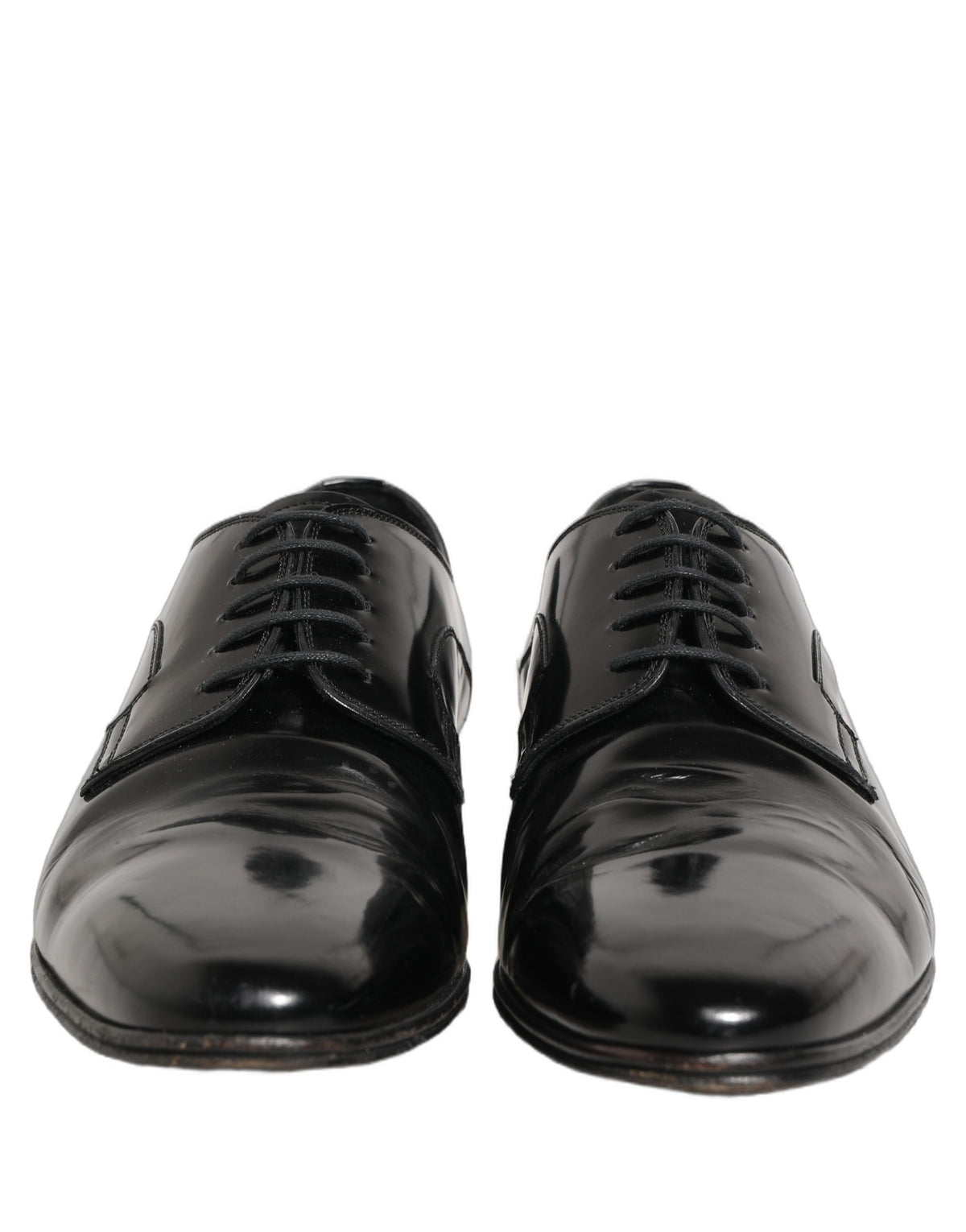 Dolce & Gabbana Black Leather Men Derby Dress Formal Shoes