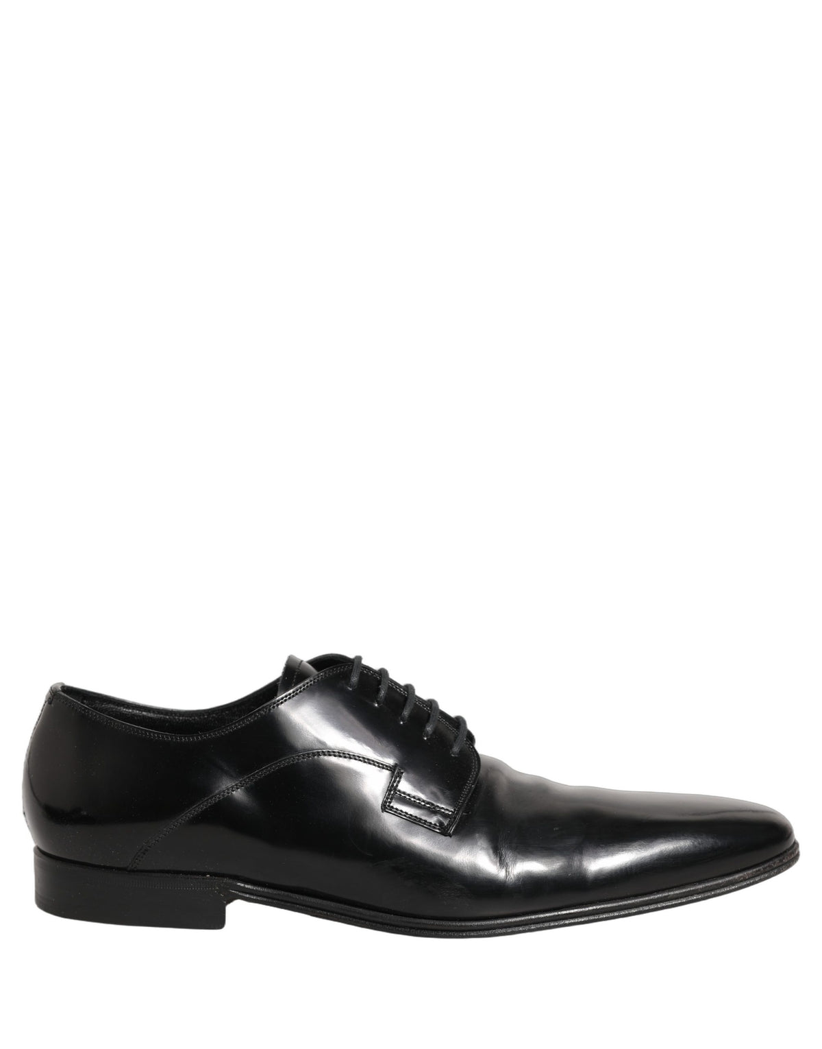 Dolce & Gabbana Black Leather Men Derby Dress Formal Shoes