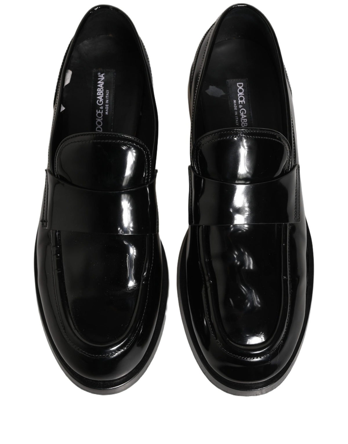 Dolce & Gabbana Black Leather Formal Men Dress Loafers Shoes