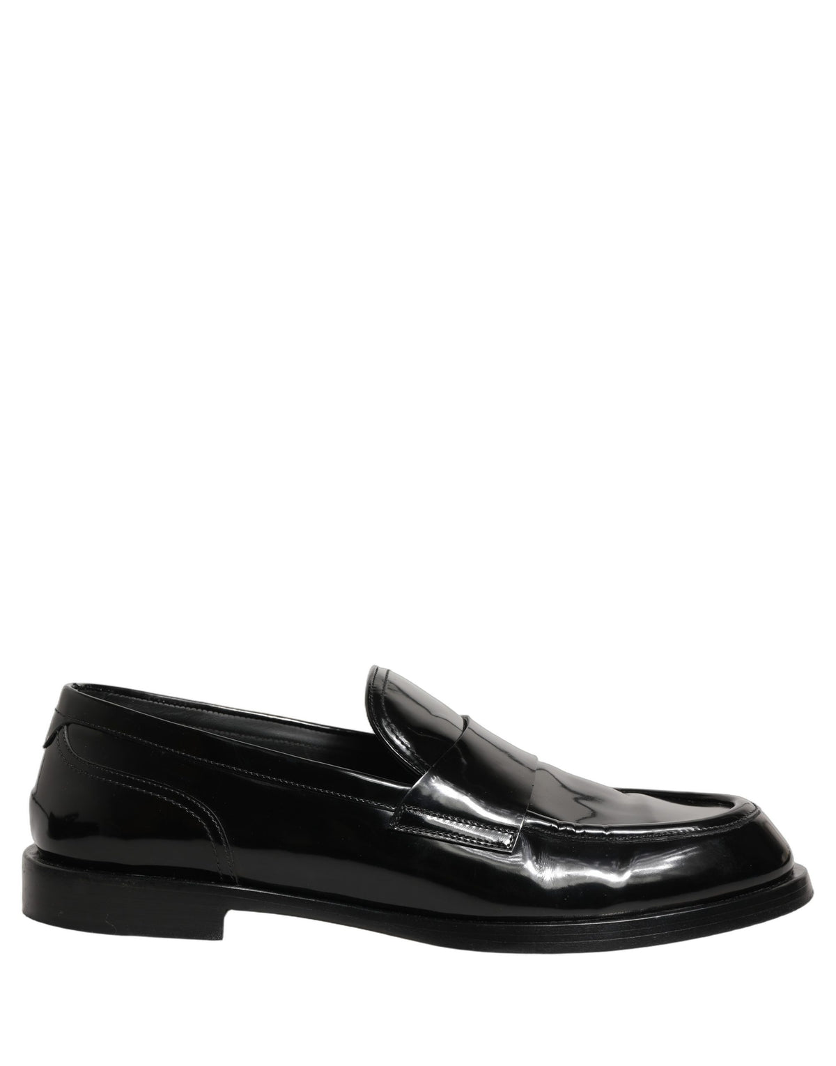 Dolce & Gabbana Black Leather Formal Men Dress Loafers Shoes