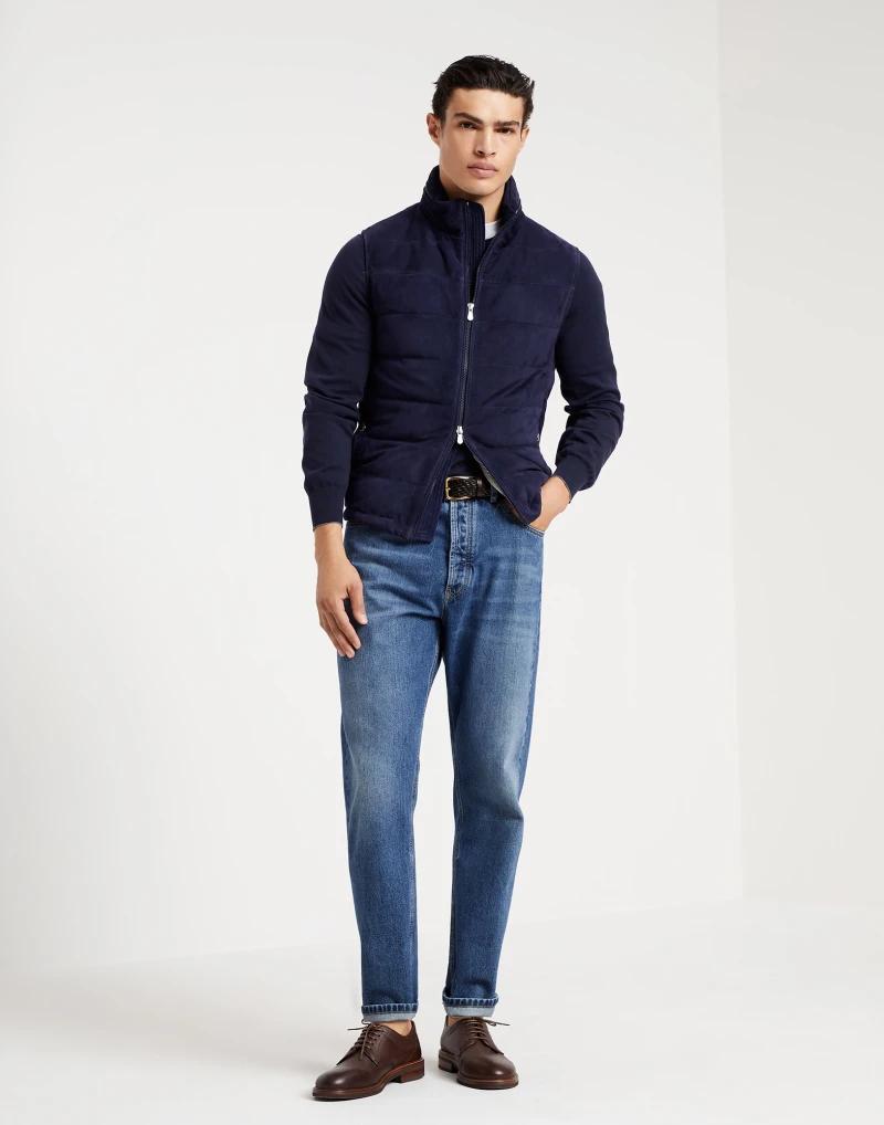 Brunello Cucinelli Bicolor Leather Sleveless Jacket