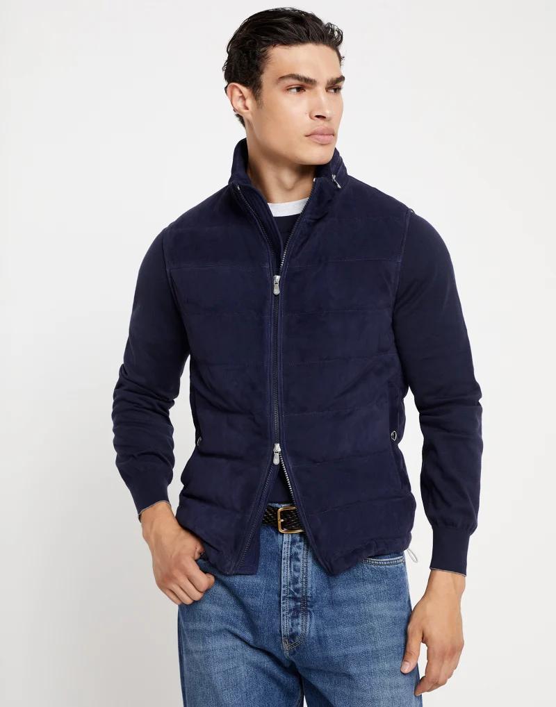 Brunello Cucinelli Bicolor Leather Sleveless Jacket