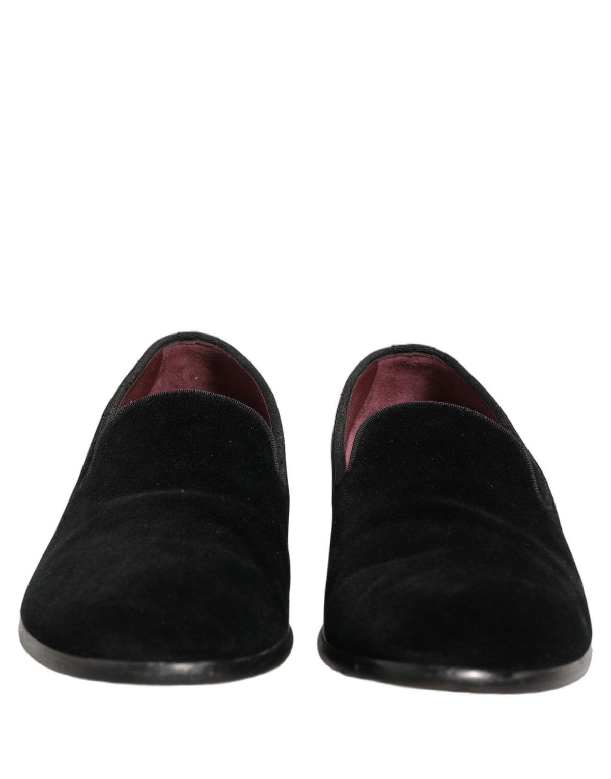 Dolce & Gabbana Black Velvet Cotton Loafers Formal Dress Shoes