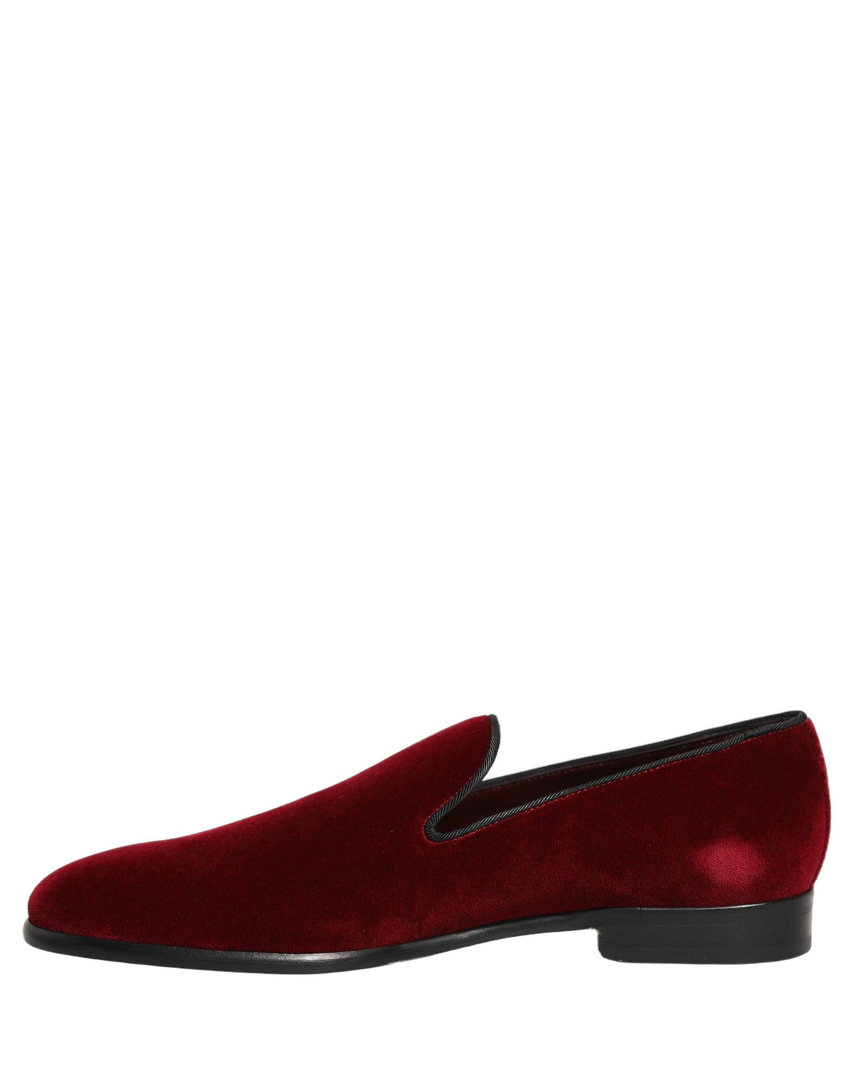Dolce & Gabbana Maroon Velvet Slip On Dress Loafers Shoes