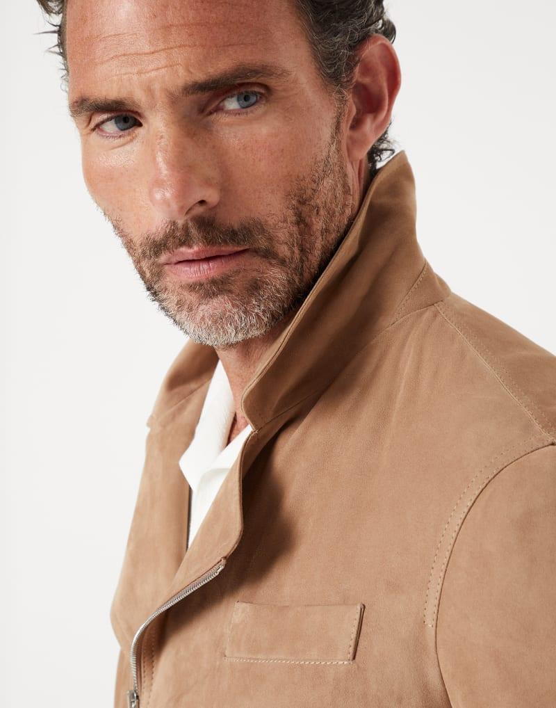 Brunello Cucinelli Bicolor Leather Leather Jacket