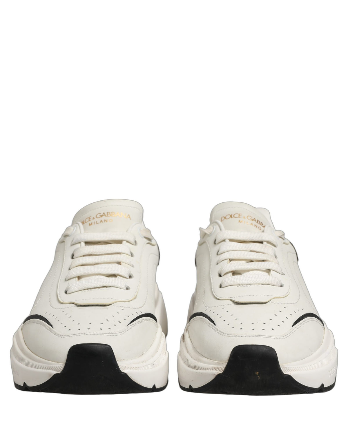 Dolce & Gabbana White Black Daymaster Low Top Men Sneakers Shoes