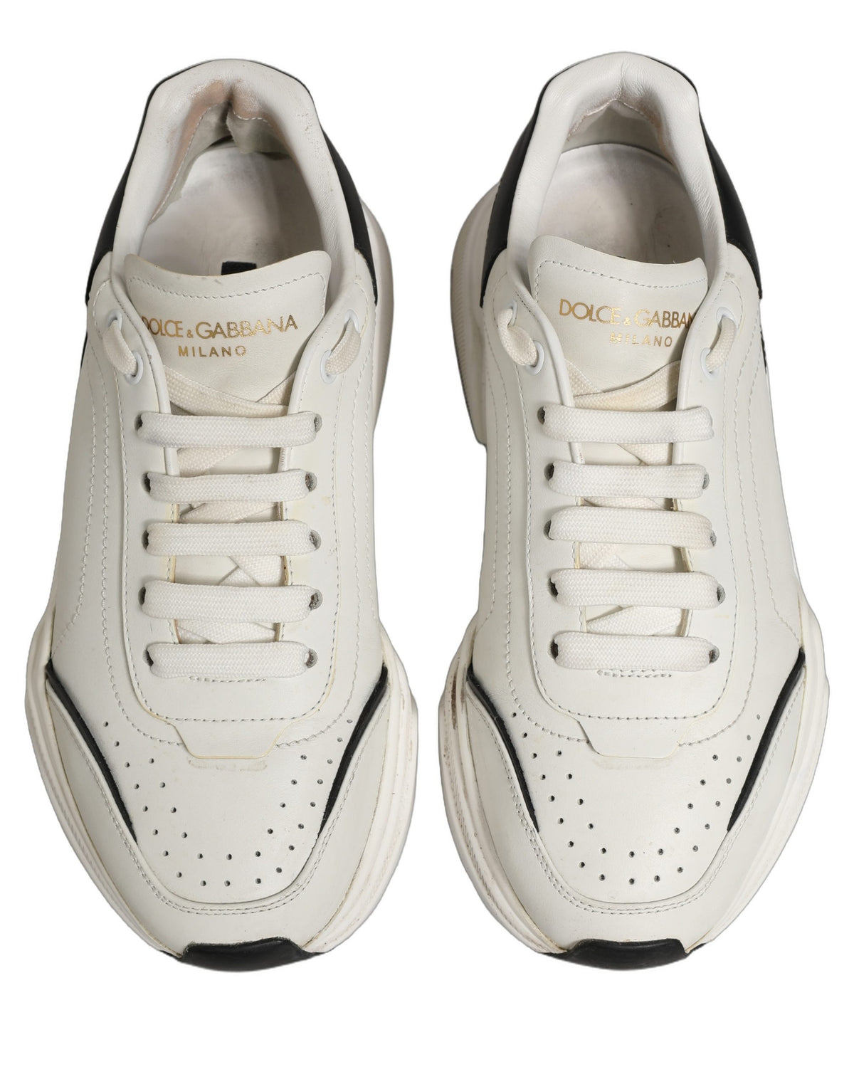 Dolce & Gabbana White Black Daymaster Low Top Men Sneakers Shoes