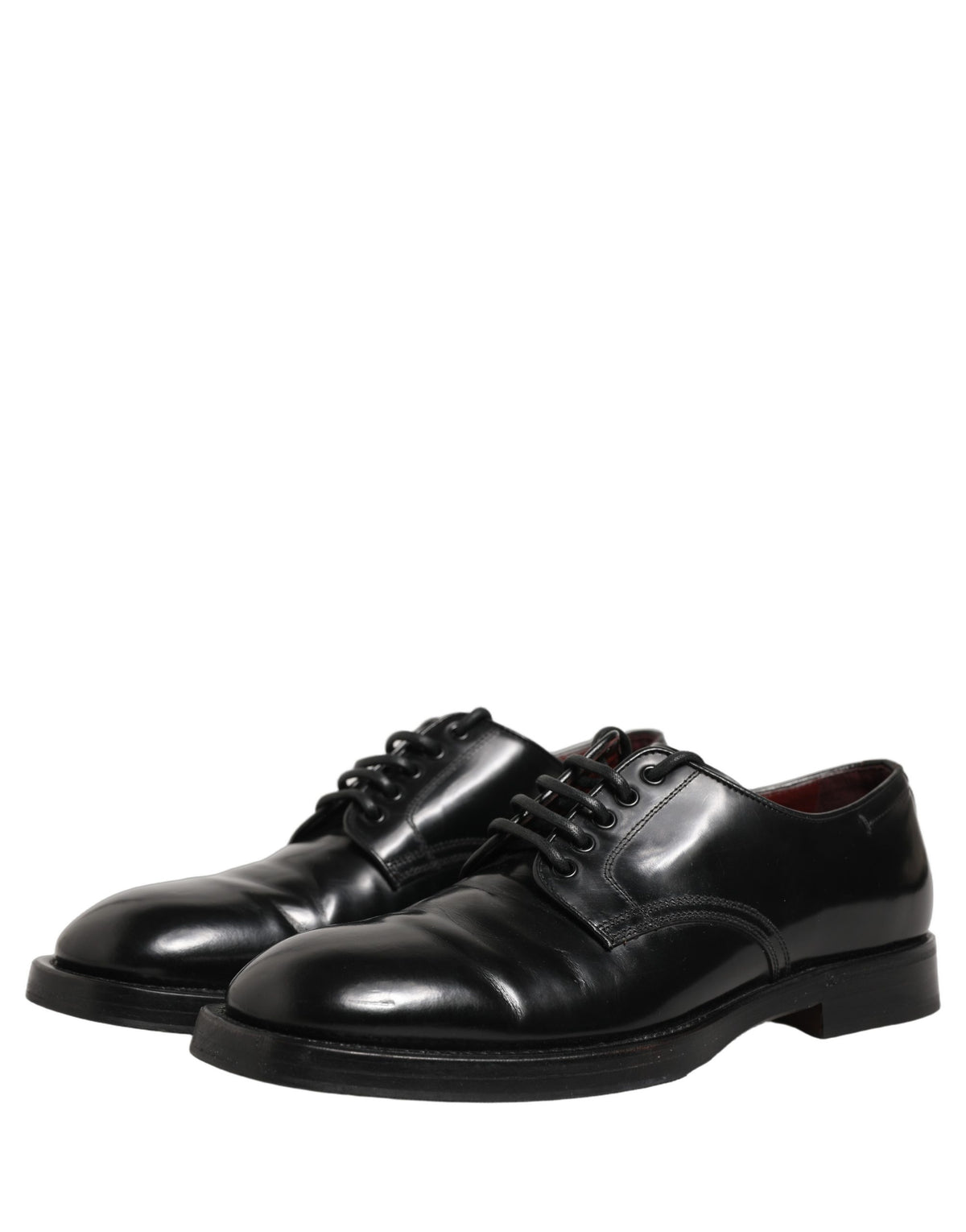 Dolce & Gabbana Black Leather Lace Up Derby Dress Men Shoes