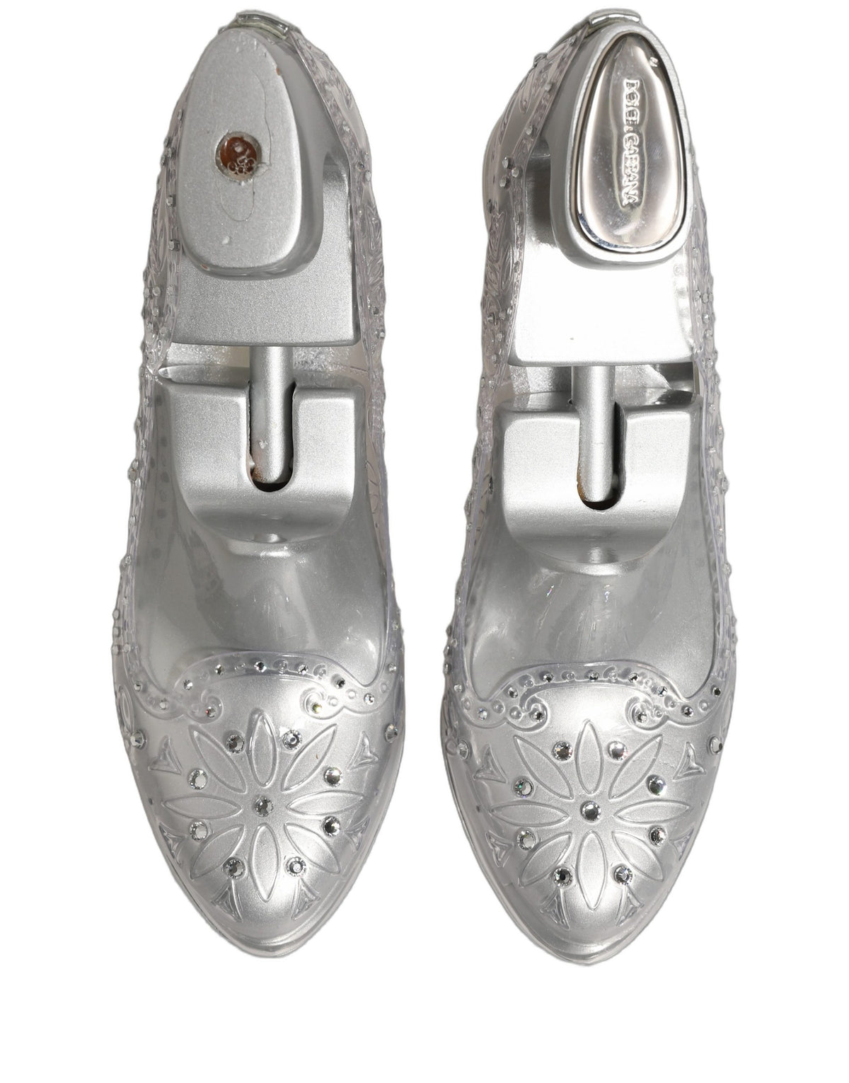 Dolce & Gabbana Clear CINDERELLA Floral Crystal Heels Shoes