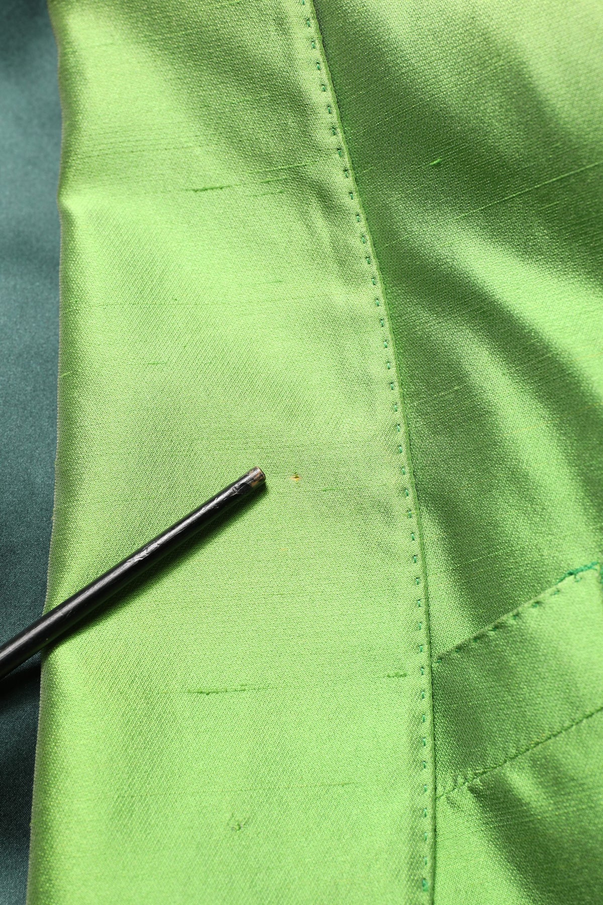 Dolce & Gabbana Green Silk SingleBreasted Embellished Blazer