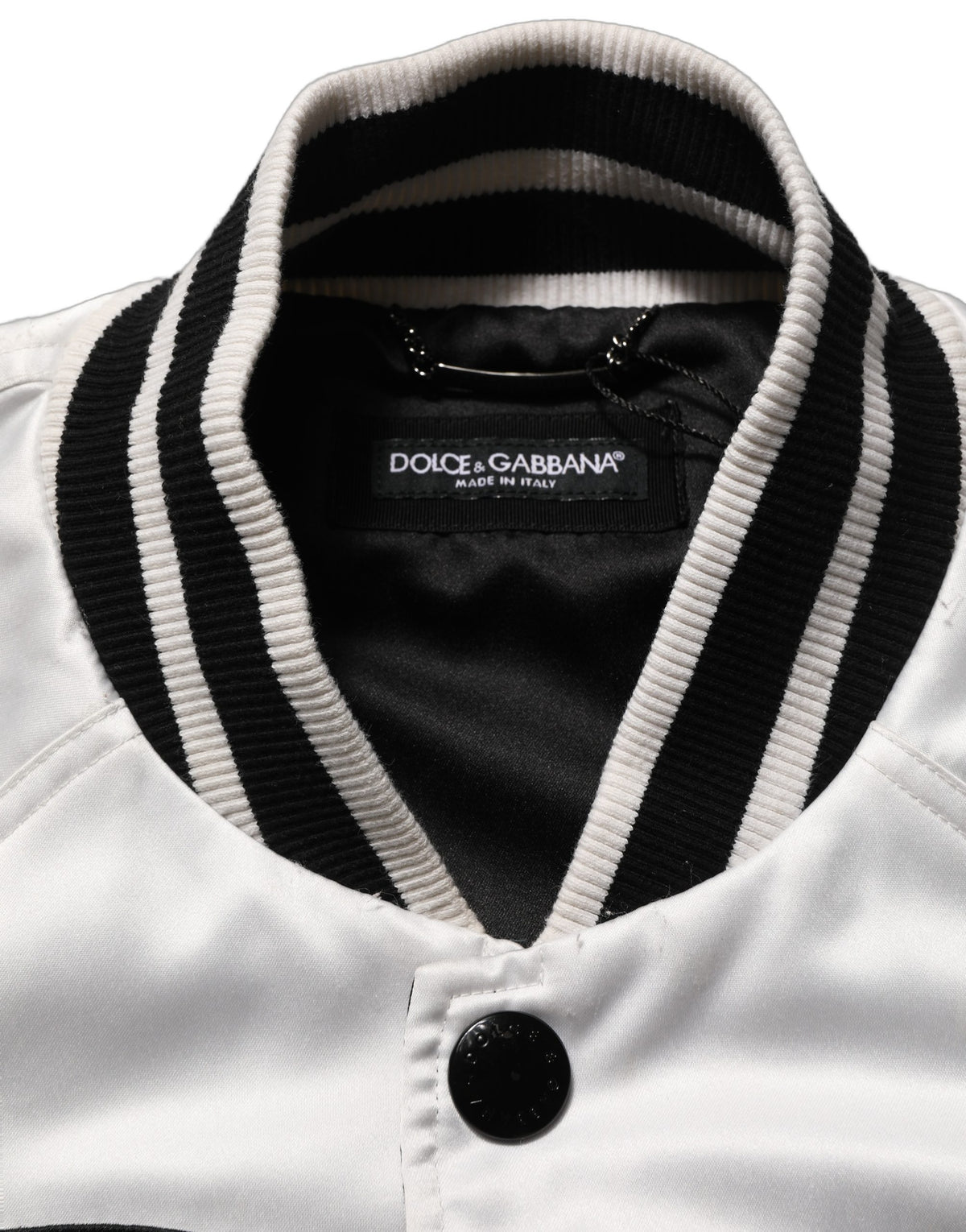 Dolce & Gabbana White DG Logo Polyester JerseyBomber Jacket