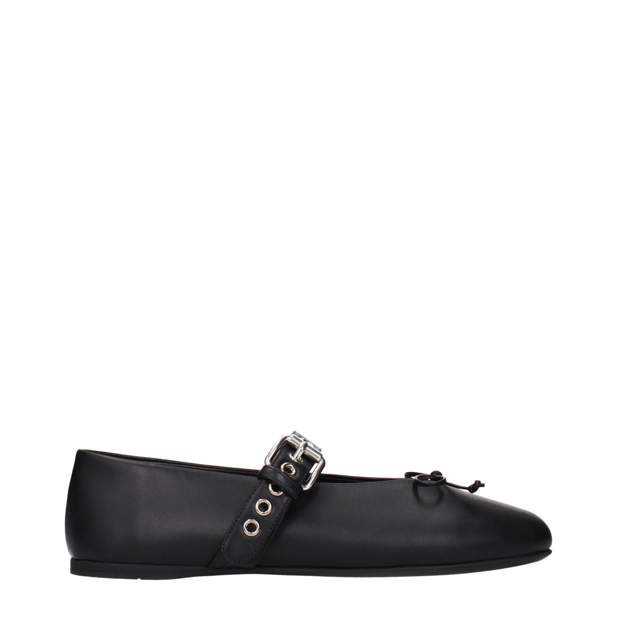 Miu Miu Black Leather Ballet Flats