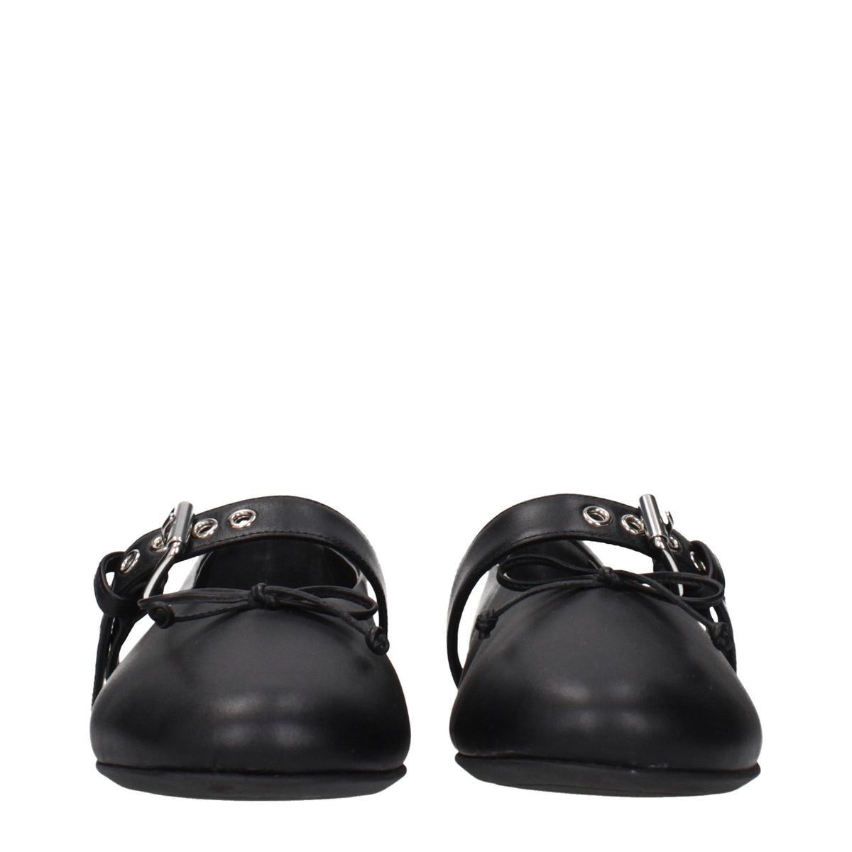 Miu Miu Black Leather Ballet Flats