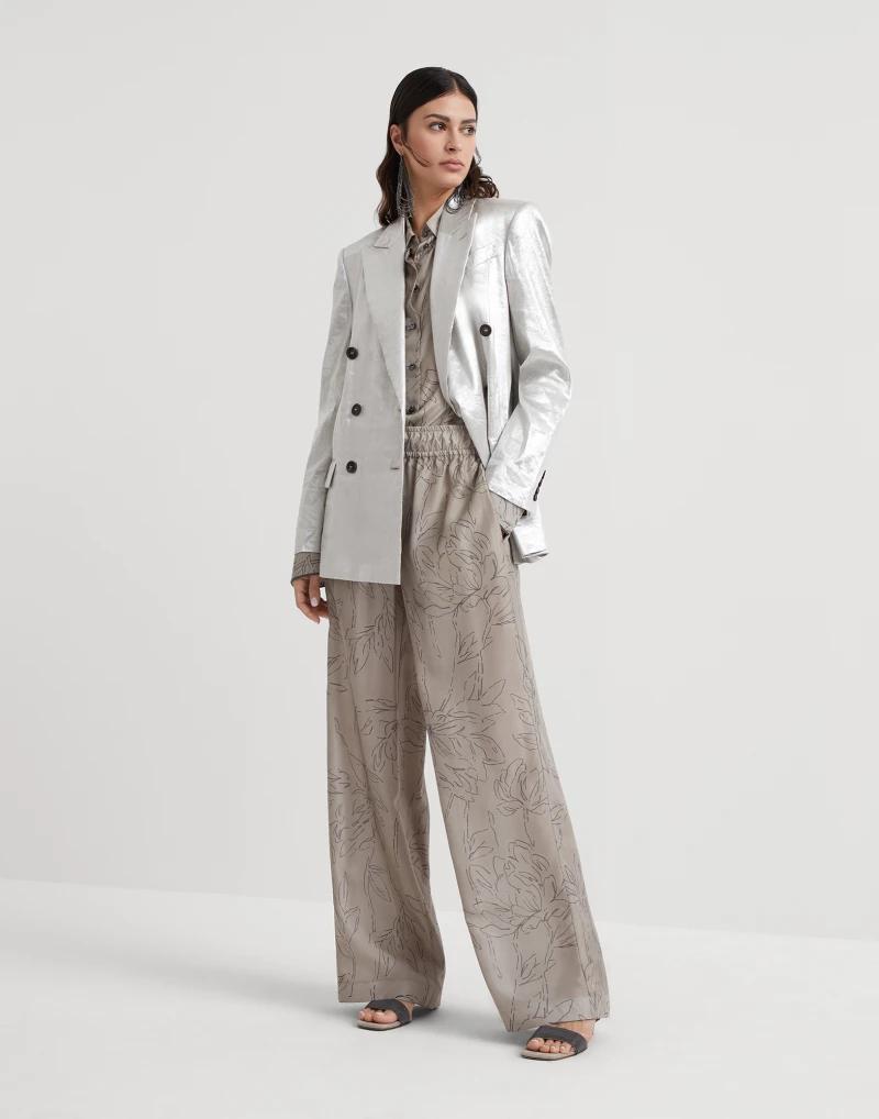 Brunello Cucinelli Silver Linen Blazer