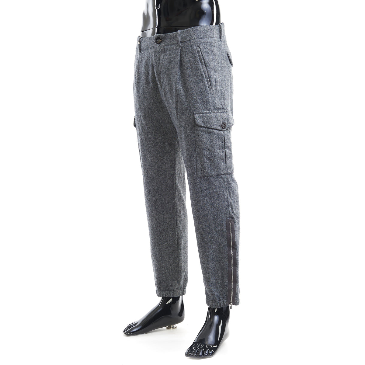 Brunello Cucinelli Gray Wool Cargo Pants