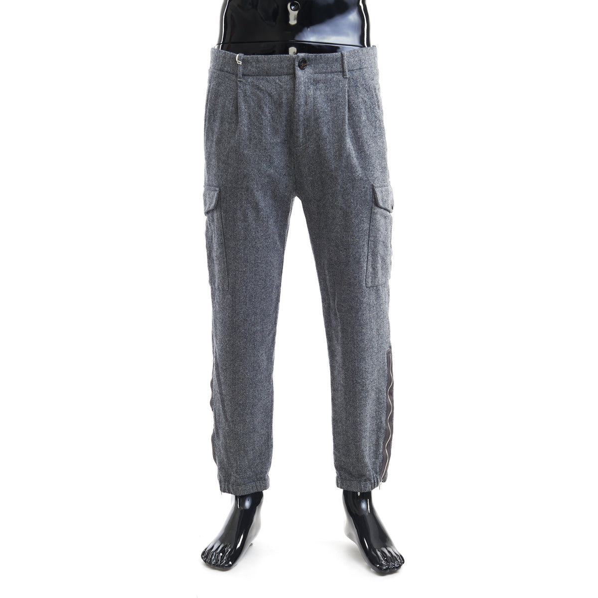 Brunello Cucinelli Gray Wool Cargo Pants