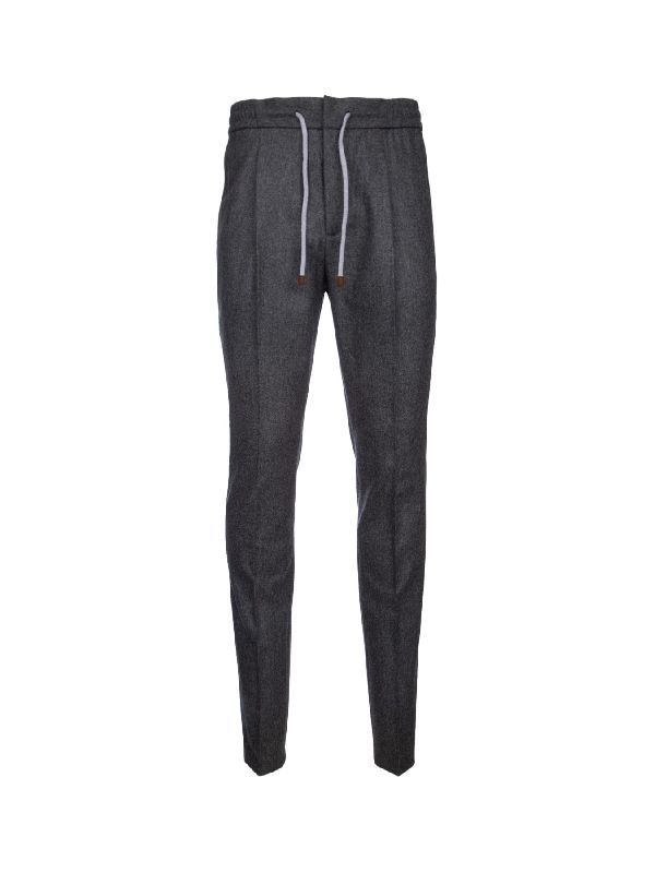Brunello Cucinelli Gray Wool Casual Pants