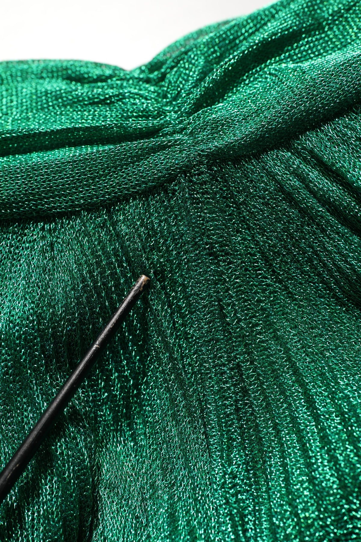 Dolce & Gabbana Emerald Green Plissé Evening Gown Dress