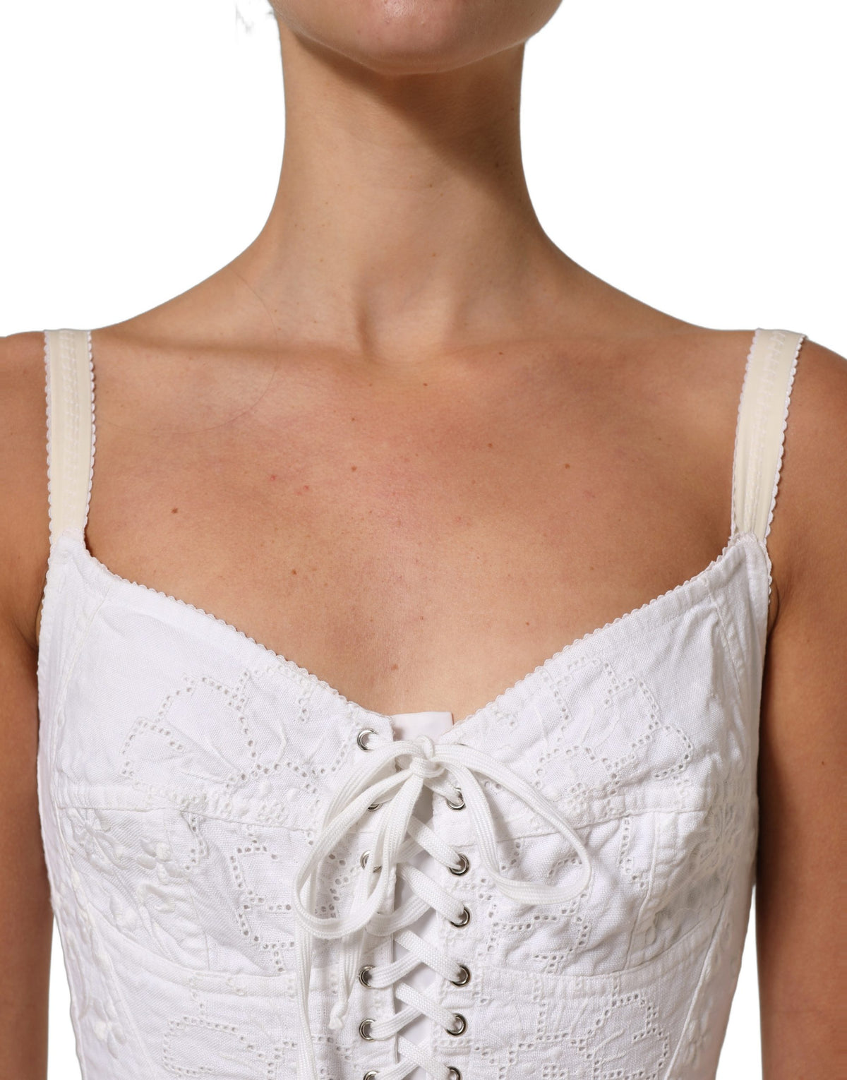 Dolce & Gabbana Black Cotton Corset Style Fitted Mini Dress