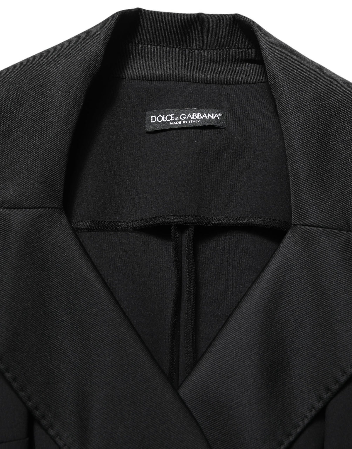 Dolce & Gabbana Black Nylon Double Breasted Coat Jacket