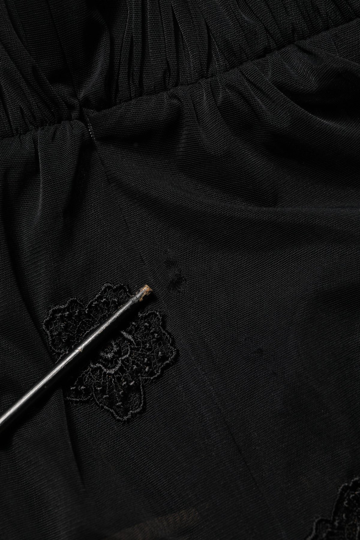 Dolce & Gabbana Black Polyester Mesh Sheer Crewneck Blouse Top